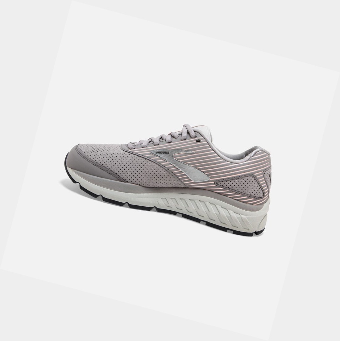 Women's Brooks Addiction Walker Suede Walking Shoes Alloy / Oyster / Peach | 4056LTEHK