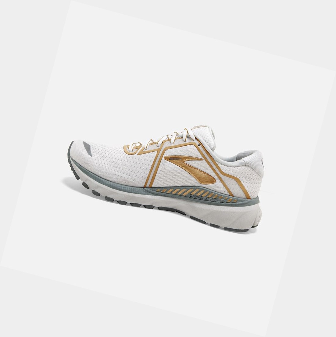 Women's Brooks Adrenaline GTS 20 Walking Shoes White / Grey / Gold | 3129KWZFV