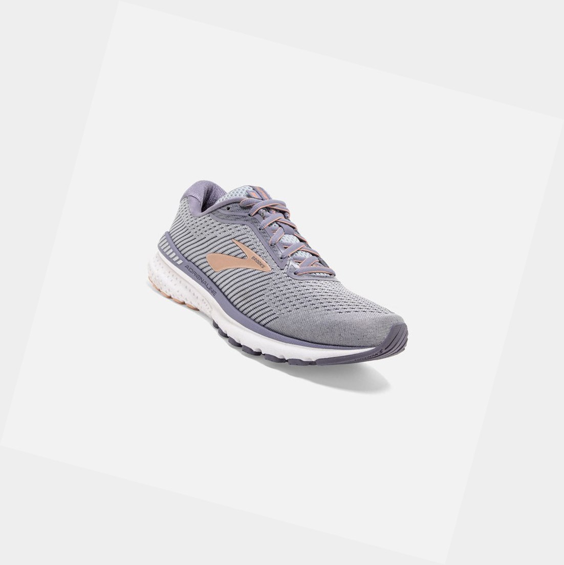 Women's Brooks Adrenaline GTS 20 Walking Shoes Grey / Pale Peach / White | 6478WHXQK