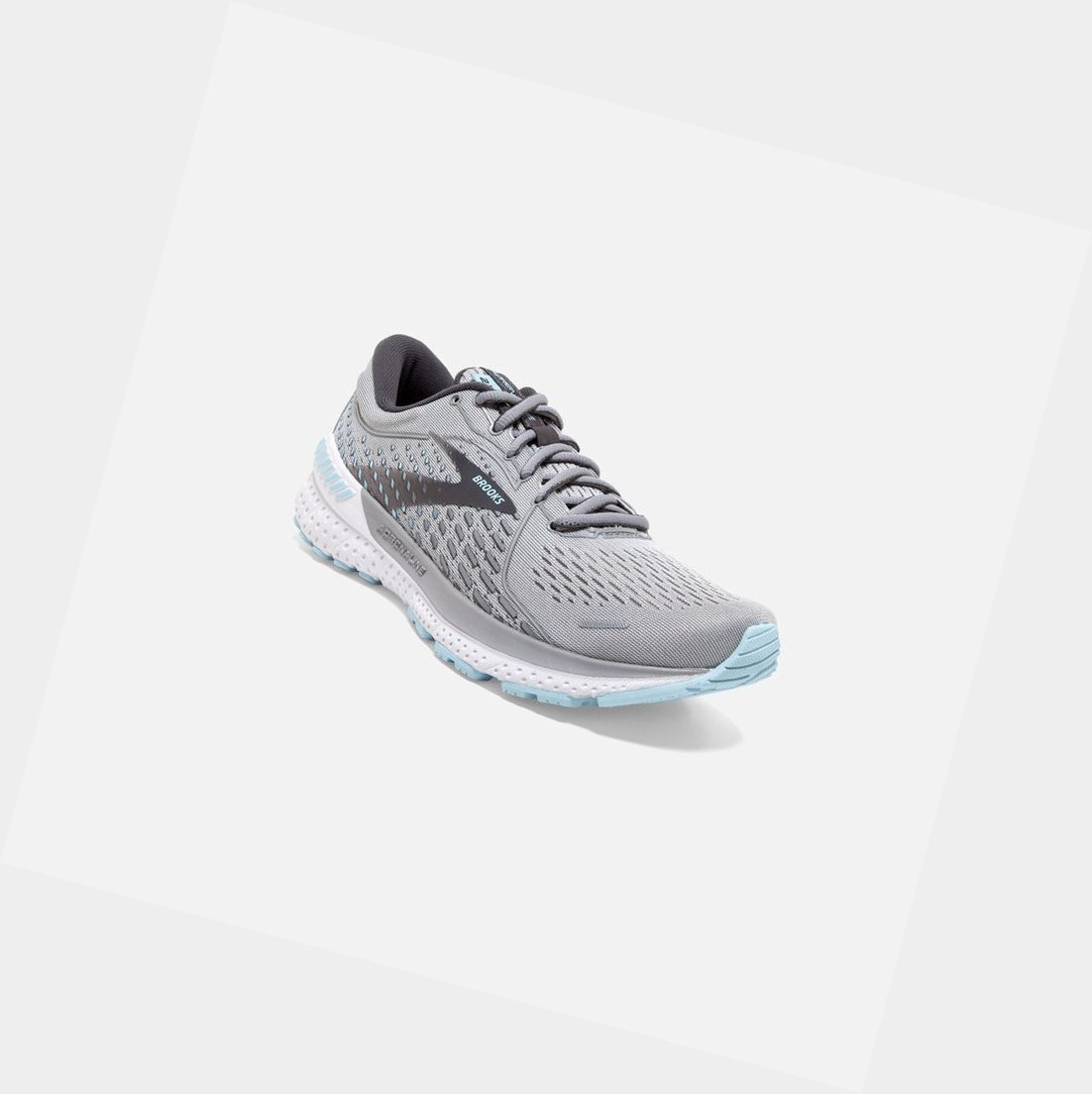 Women's Brooks Adrenaline GTS 21 Walking Shoes Oyster / Alloy / Light Blue | 3182ZEQUB