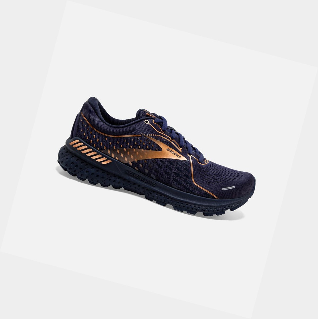 Women\'s Brooks Adrenaline GTS 21 Walking Shoes Navy / Black / Copper | 3452MPKQS