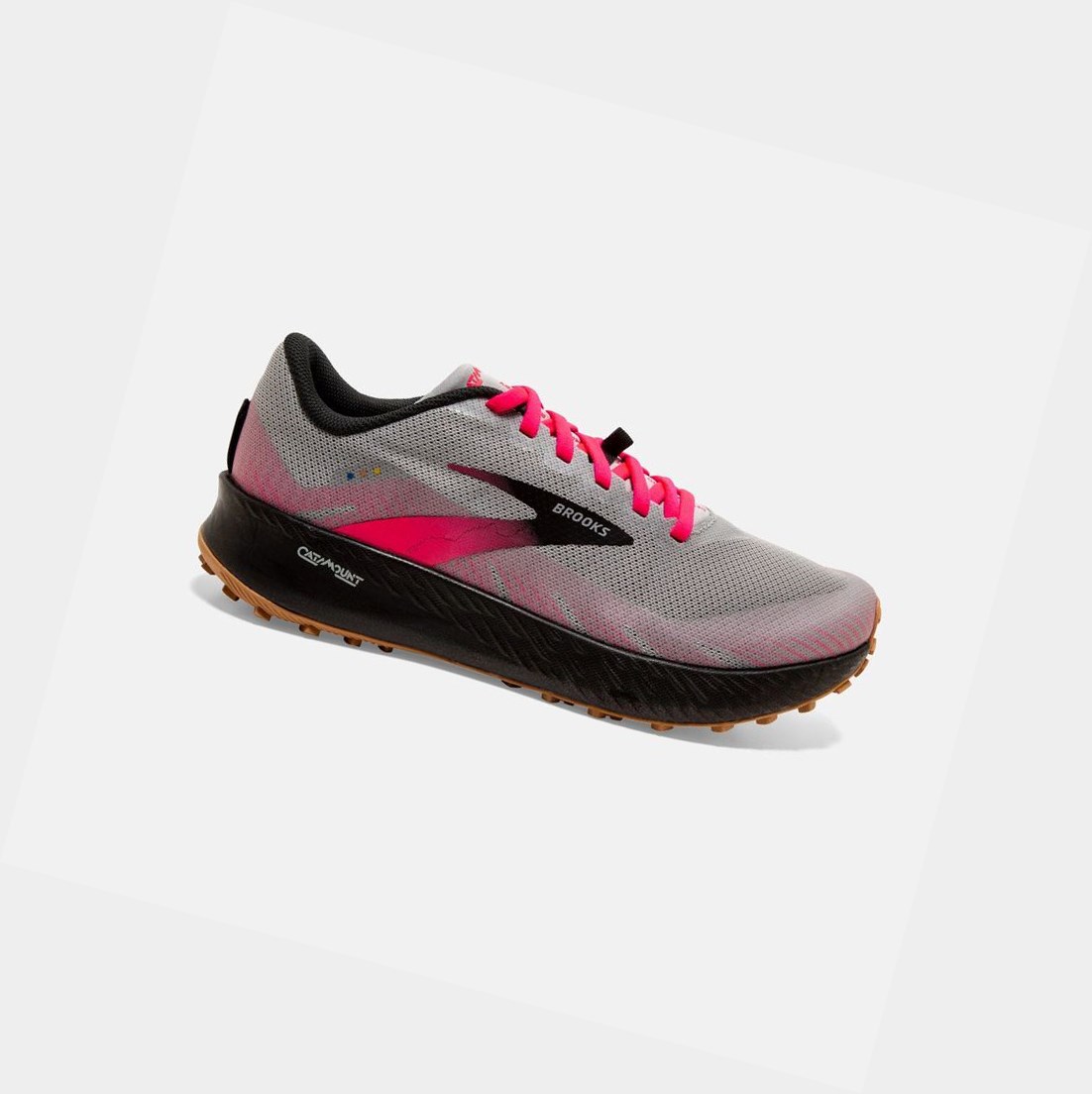 Women\'s Brooks Catamount Trail Shoes Alloy / Pink / Black | 3560ZEKRM