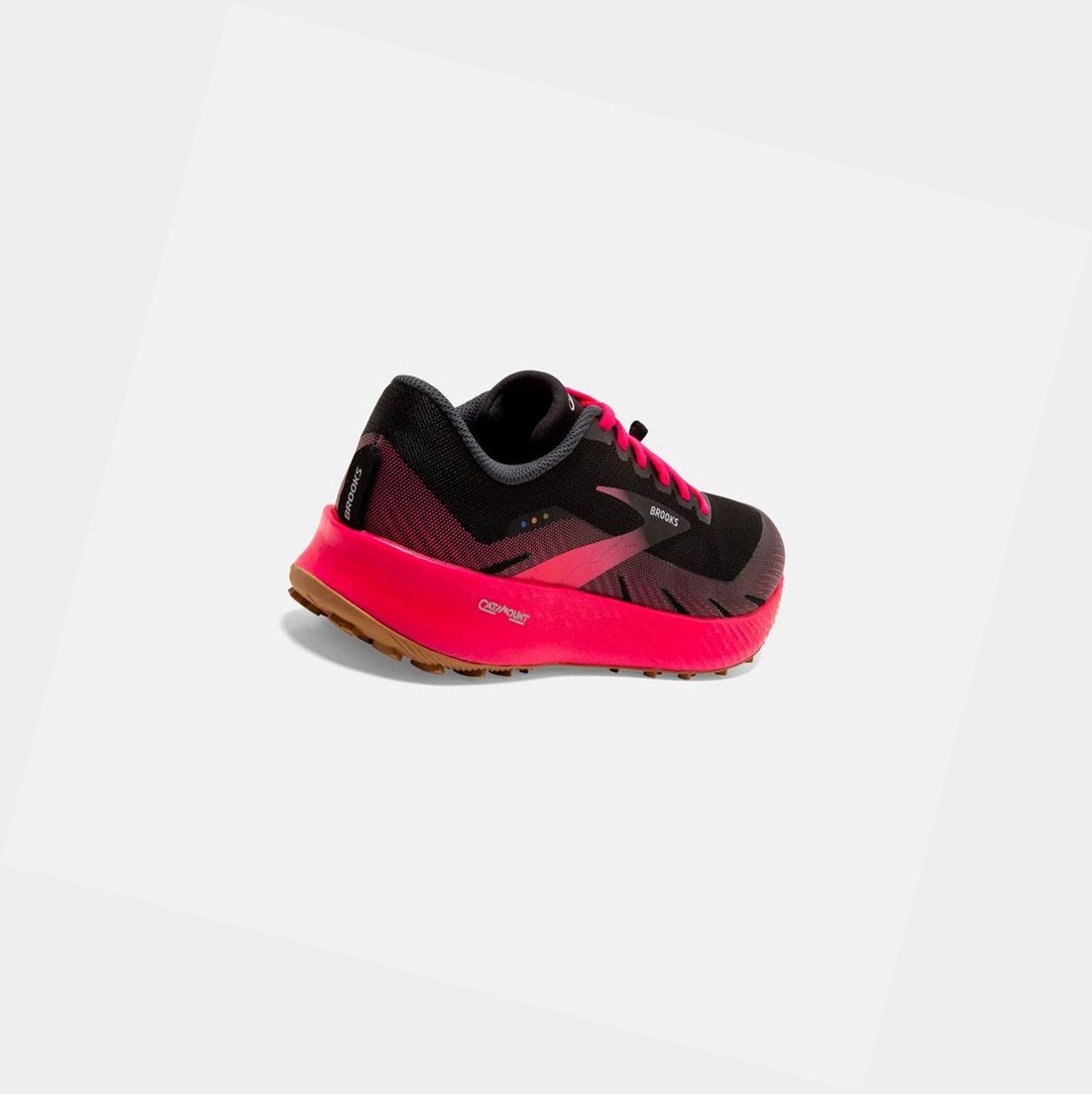 Women's Brooks Catamount Trail Shoes Black / Pink | 3462XROYL