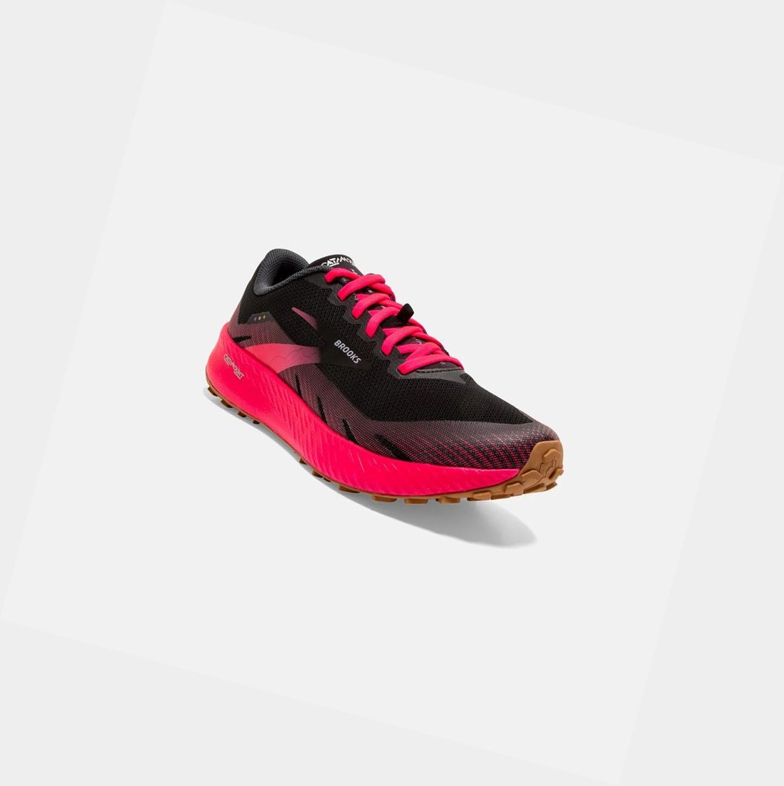 Women's Brooks Catamount Trail Shoes Black / Pink | 3462XROYL