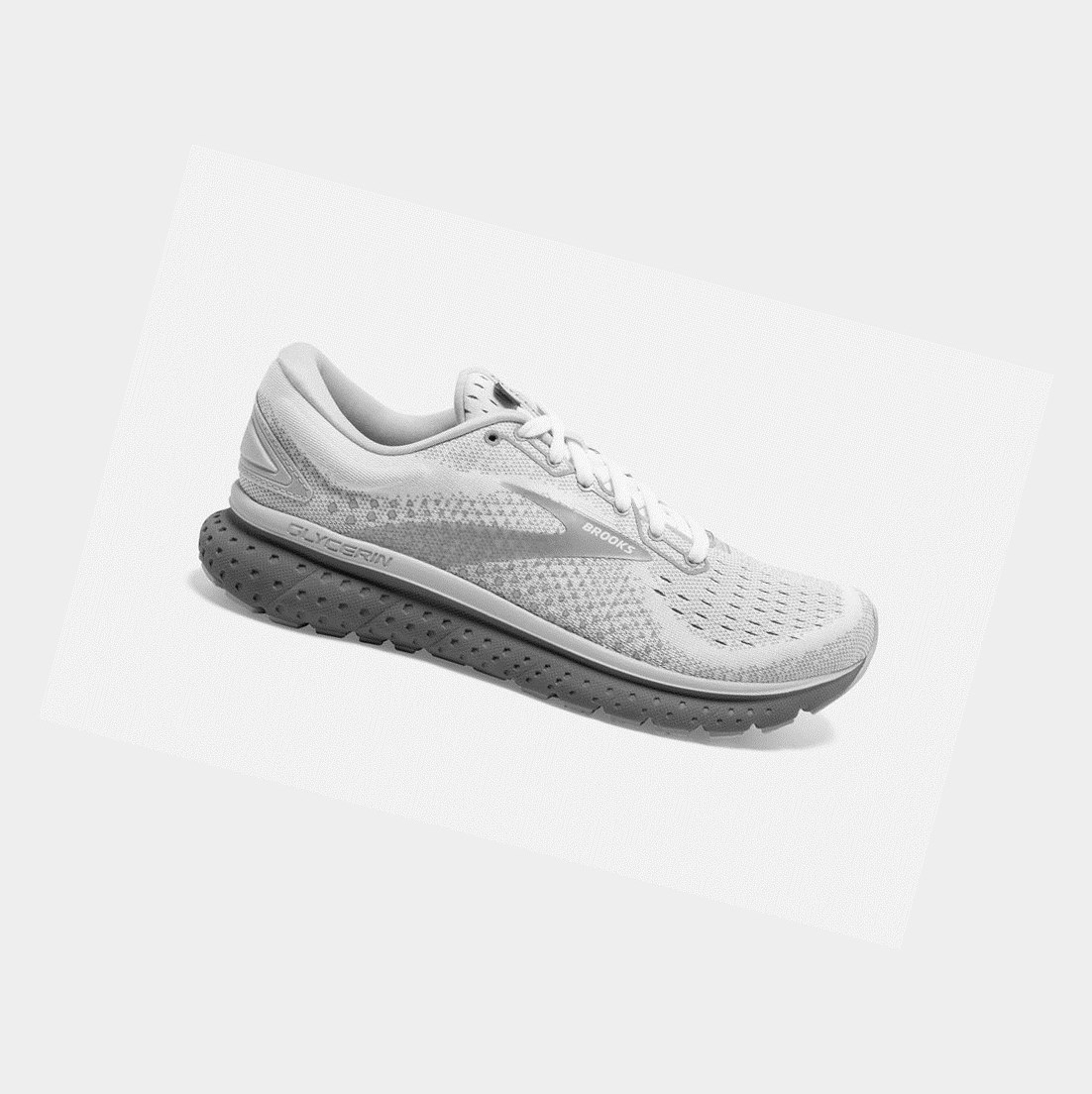 Women\'s Brooks Glycerin 18 Road Running Shoes White / Grey / Primer | 0923MTANF