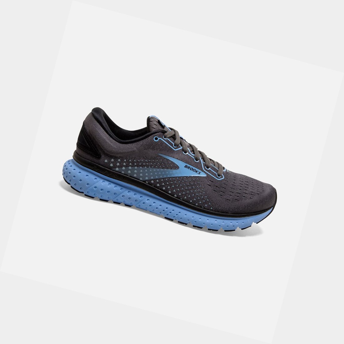 Women\'s Brooks Glycerin 18 Road Running Shoes Black / Ebony / Cornflower | 1384ZTDSK