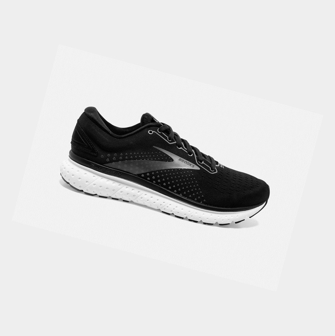 Women\'s Brooks Glycerin 18 Road Running Shoes Black / Pewter / White | 9410XARCP