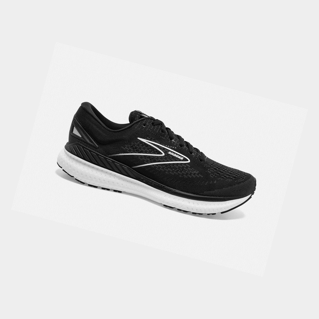 Women\'s Brooks Glycerin GTS 19 Road Running Shoes Black / White | 0157STOHZ