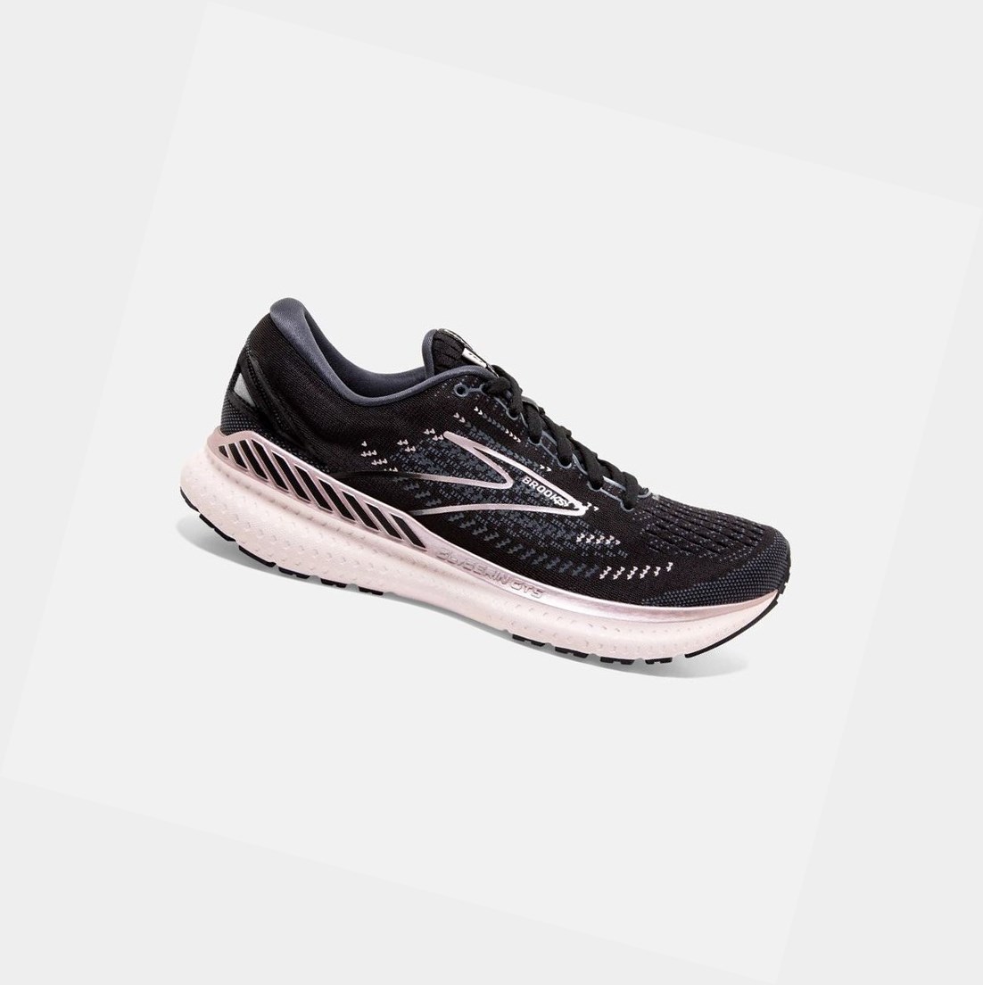 Women\'s Brooks Glycerin GTS 19 Road Running Shoes Black / Ombre / Metallic | 5064KRMYL