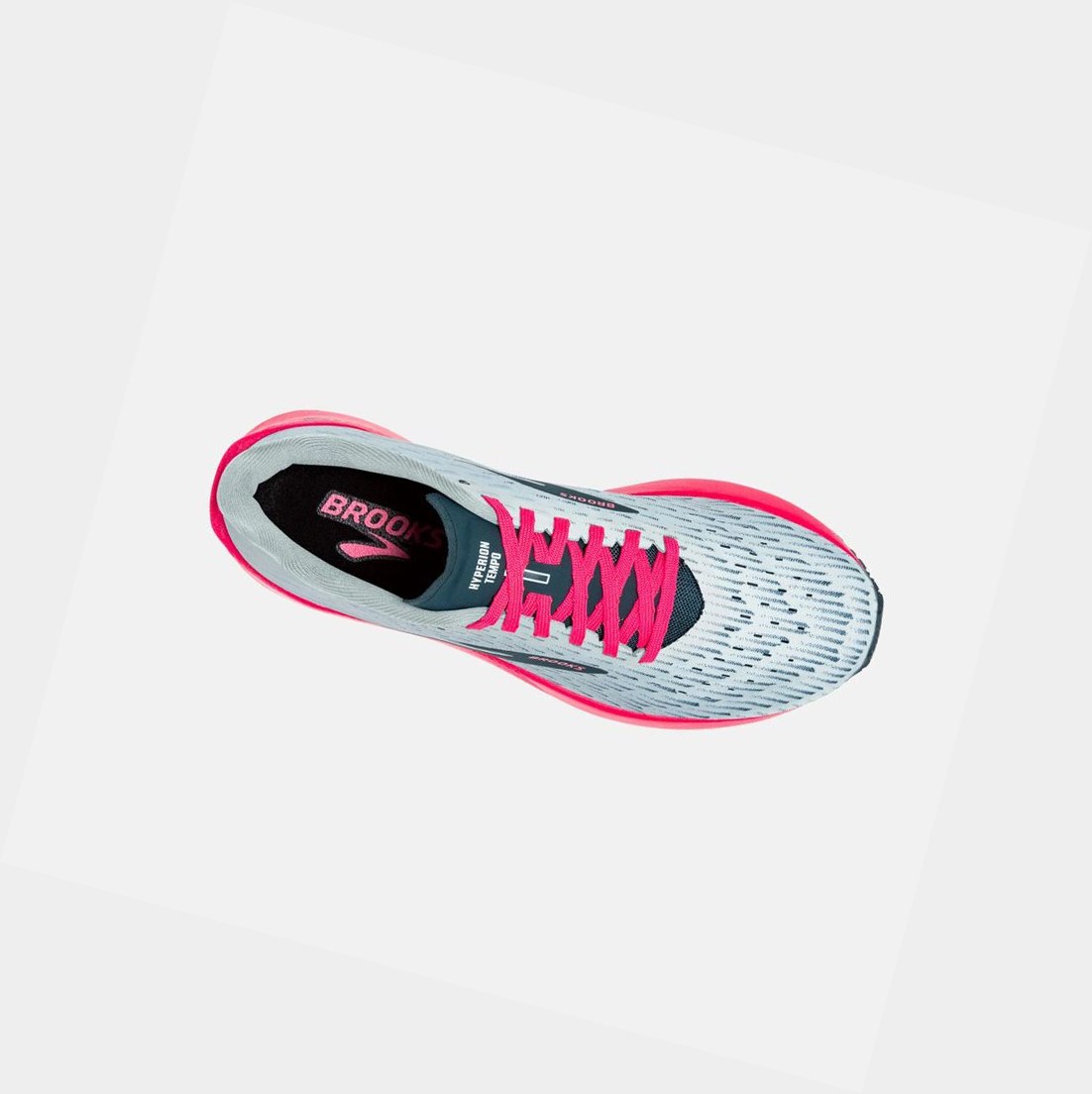 Women's Brooks Hyperion Tempo Road Running Shoes Ice Flow / Navy / Pink | 4578BFWLI