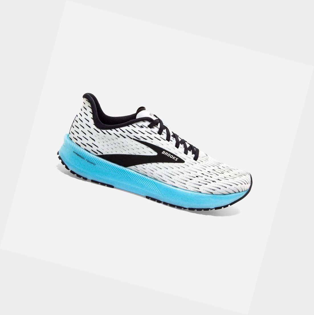 Women\'s Brooks Hyperion Tempo Trainers White / Black / Iced Aqua | 7193QMECW