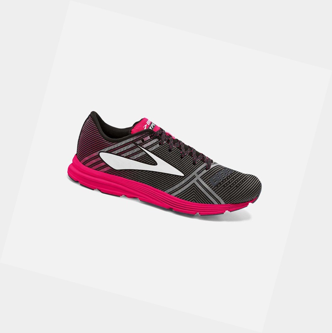 Women\'s Brooks Hyperion Track Shoes Black / Diva Pink / Diamond Yarn | 5871PAHER