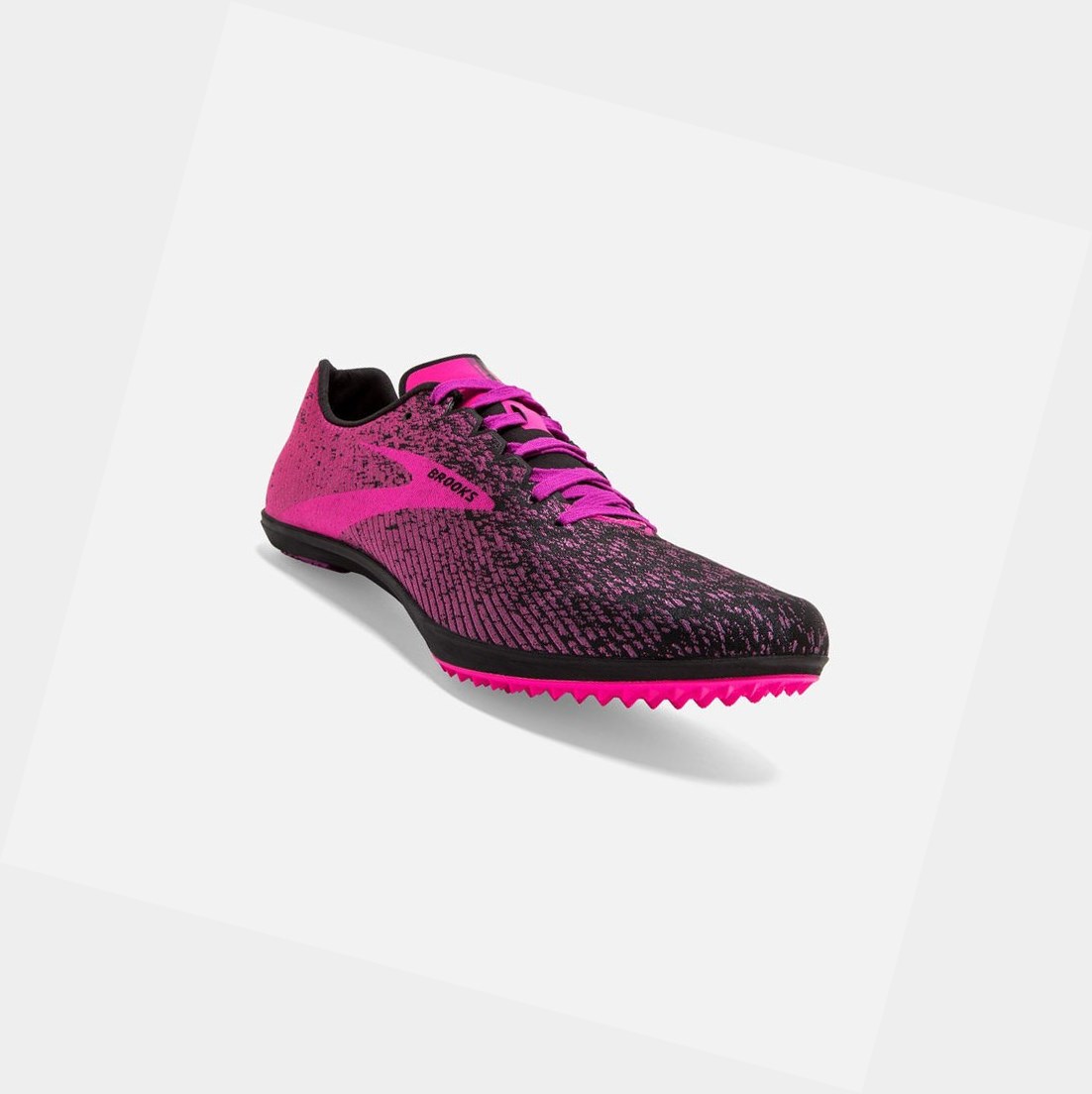 Women's Brooks Mach 19 Spikeless Trainers Black / Hollyhock / Pink | 1938ZIQXO