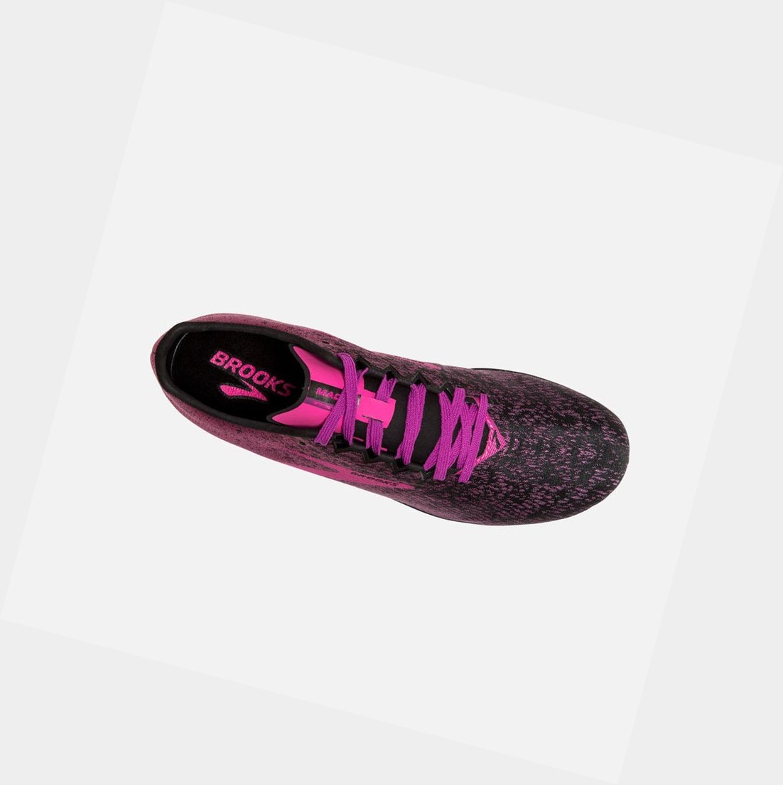 Women's Brooks Mach 19 Spikeless Trainers Black / Hollyhock / Pink | 1938ZIQXO