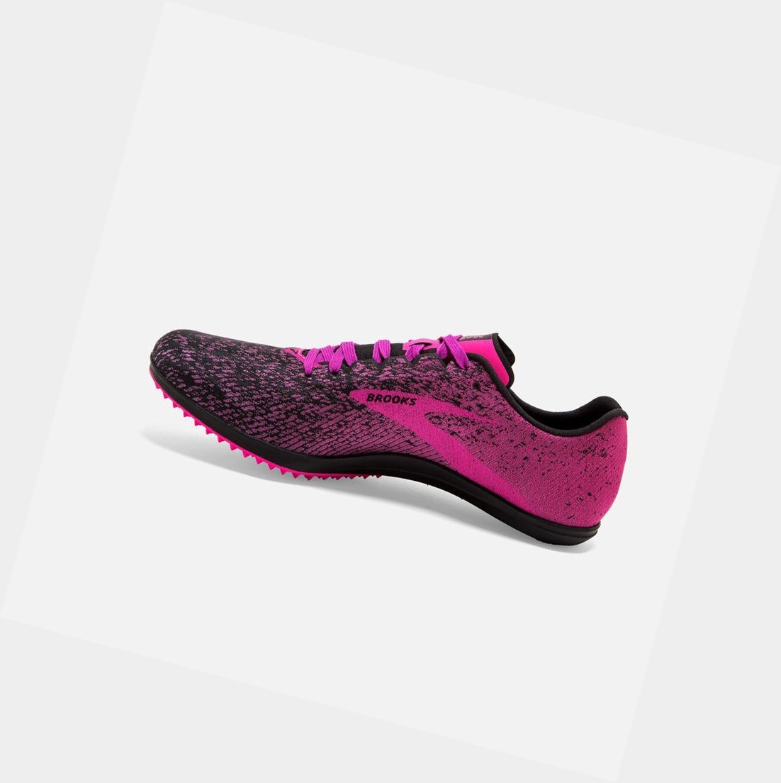 Women's Brooks Mach 19 Spikeless Trainers Black / Hollyhock / Pink | 1938ZIQXO